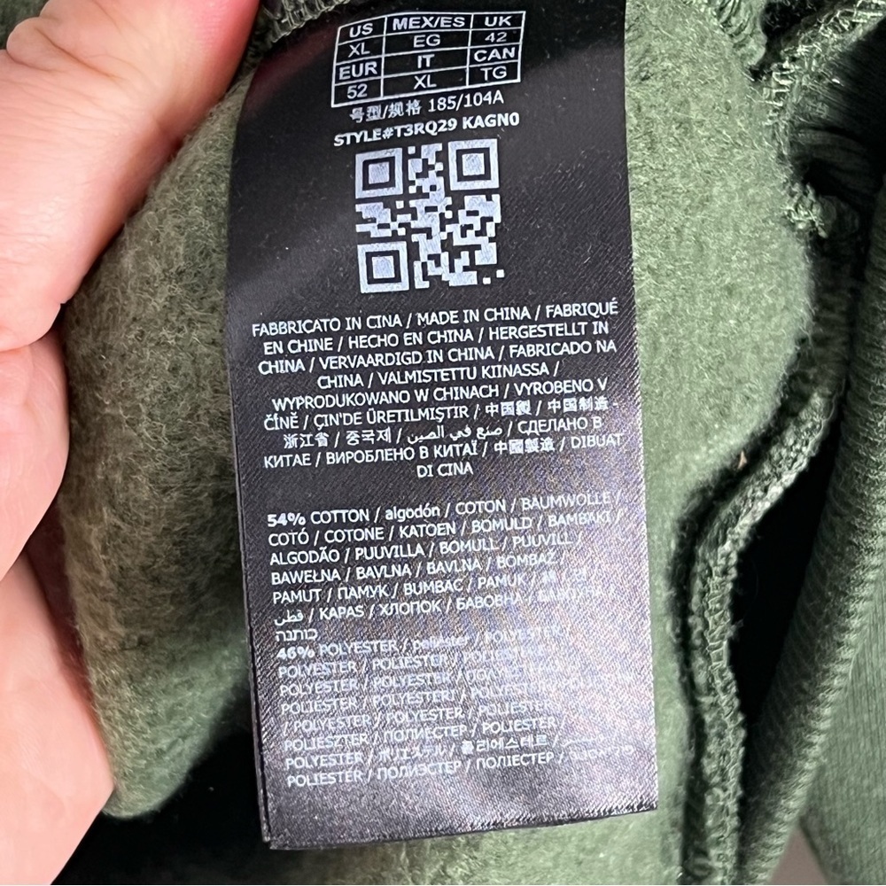 Guess Olive Green Men’s Crew Neck Cotton Blend Sweatshirt Sweater Size XL NWT - Picture 6 of 10